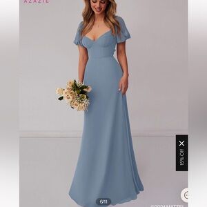 Azazie 1003 Barbie dress dusty blue 8